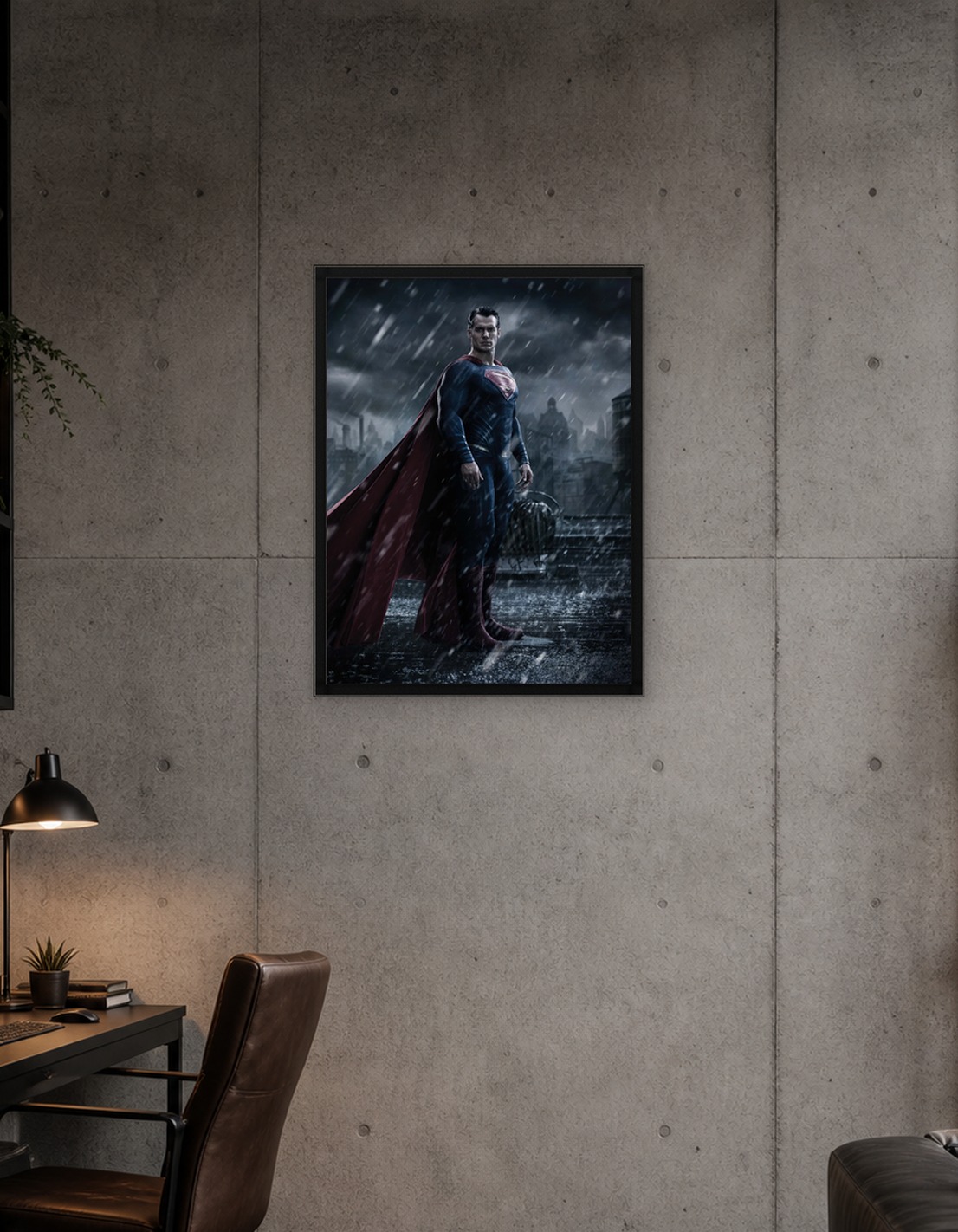Superman in the rain