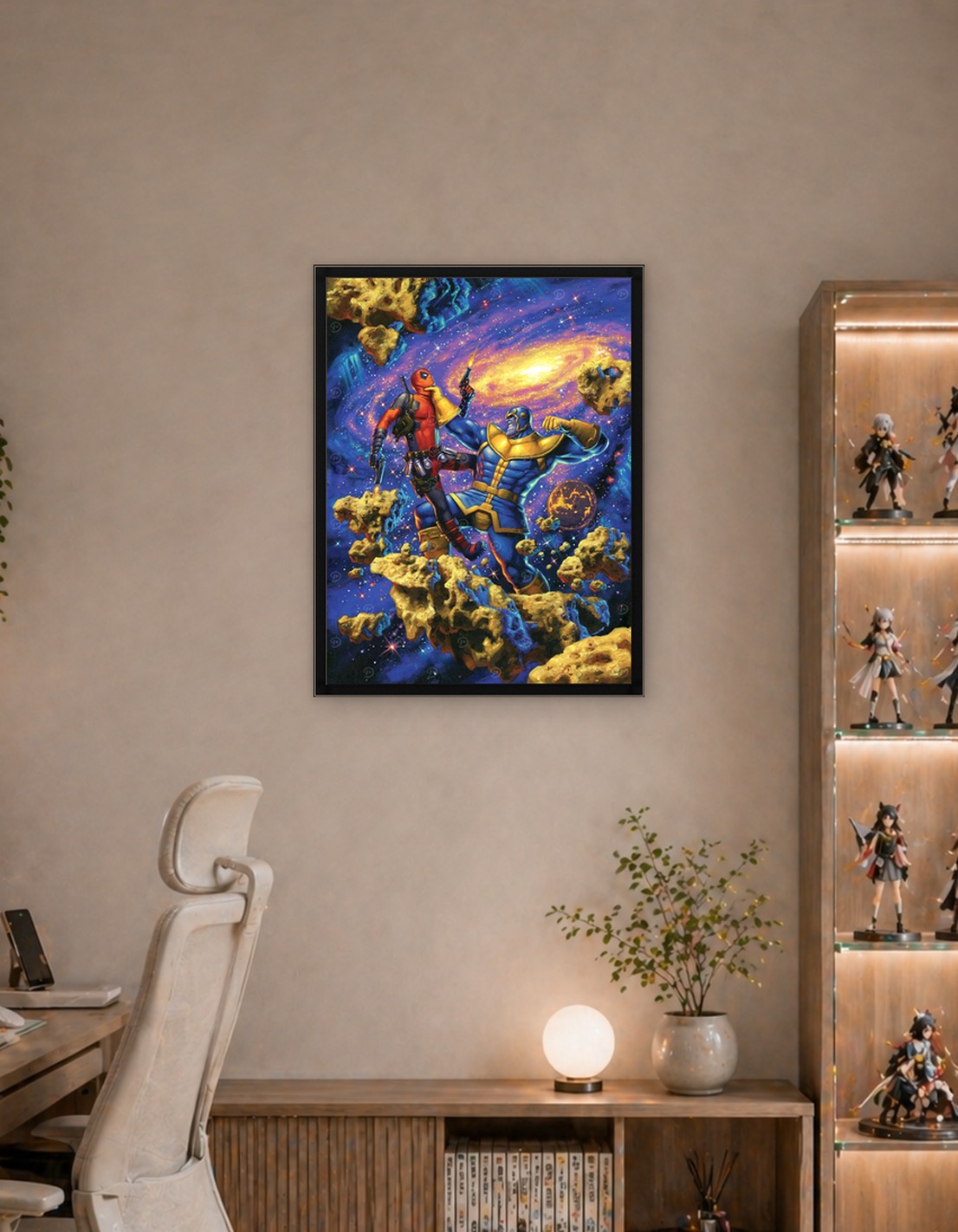 Thanos and Deadpool Battle in Space