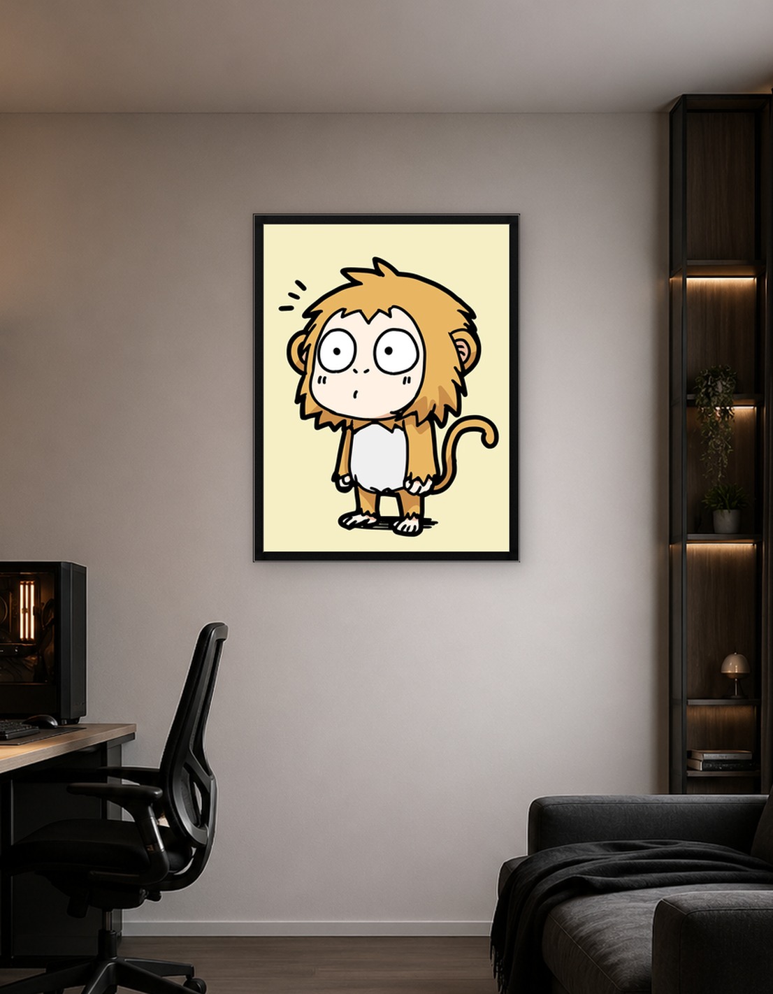 Удивленный мультфильм обезьяны