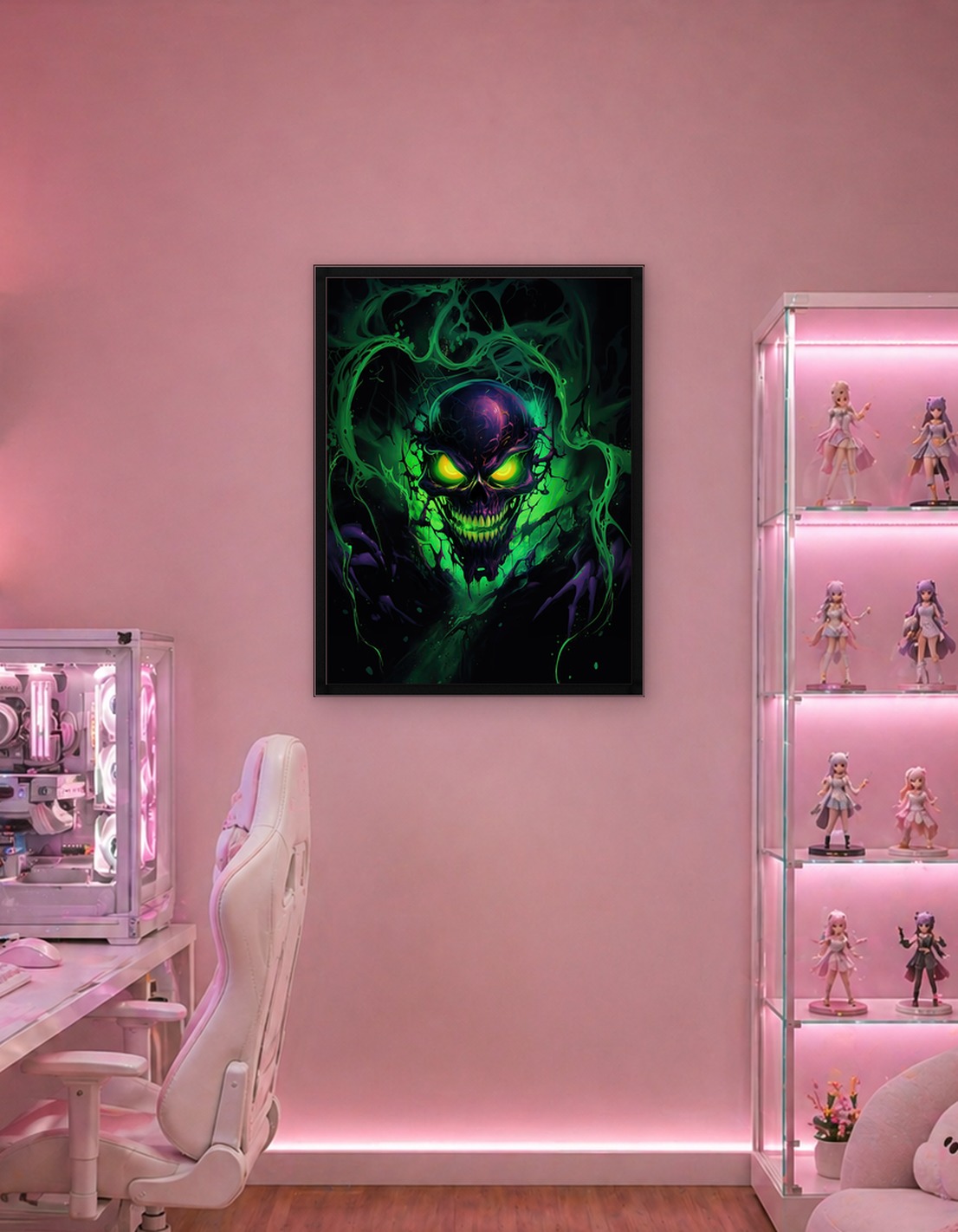 Purple Skull Green Flames