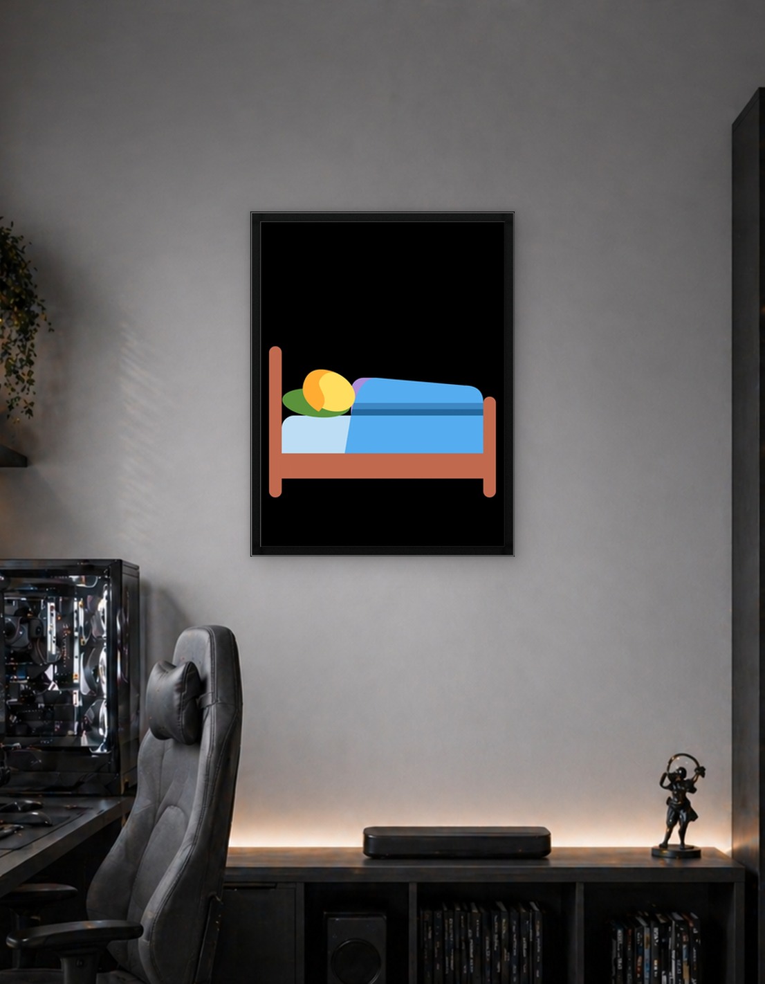 Person Sleeping in Bed Illustration Emoji