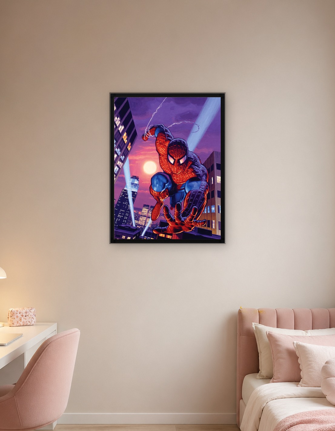 Spider-Man Swinging Cityscape