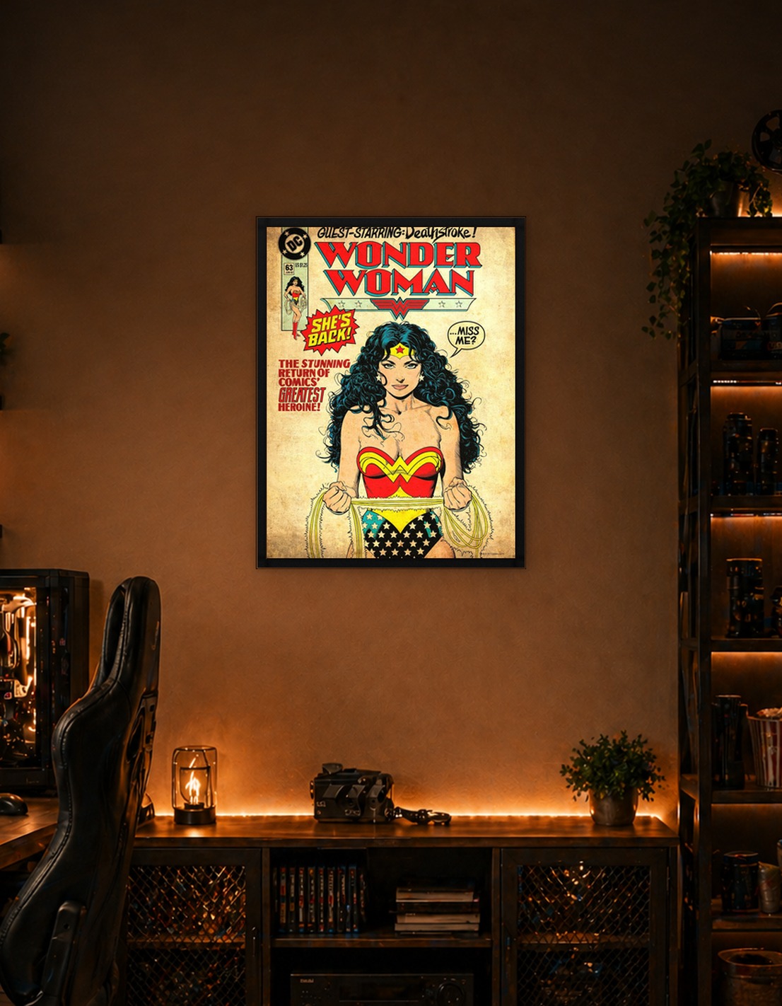 Wonder Woman holding golden lasso