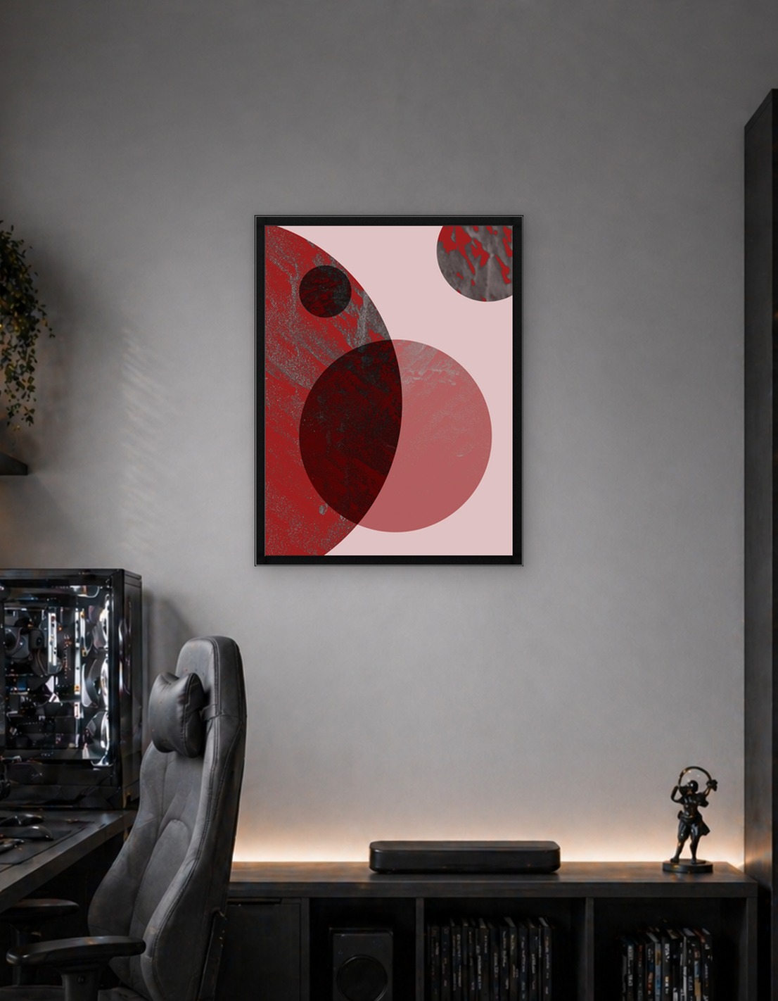 Abstract Circles with Textured Overlays