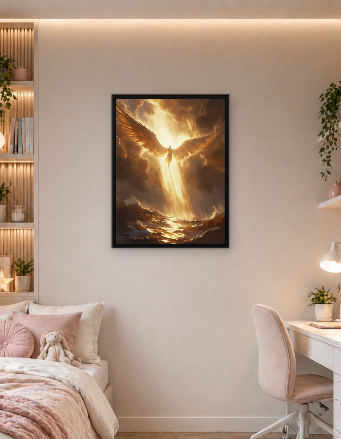 Angel Descending Through Clouds