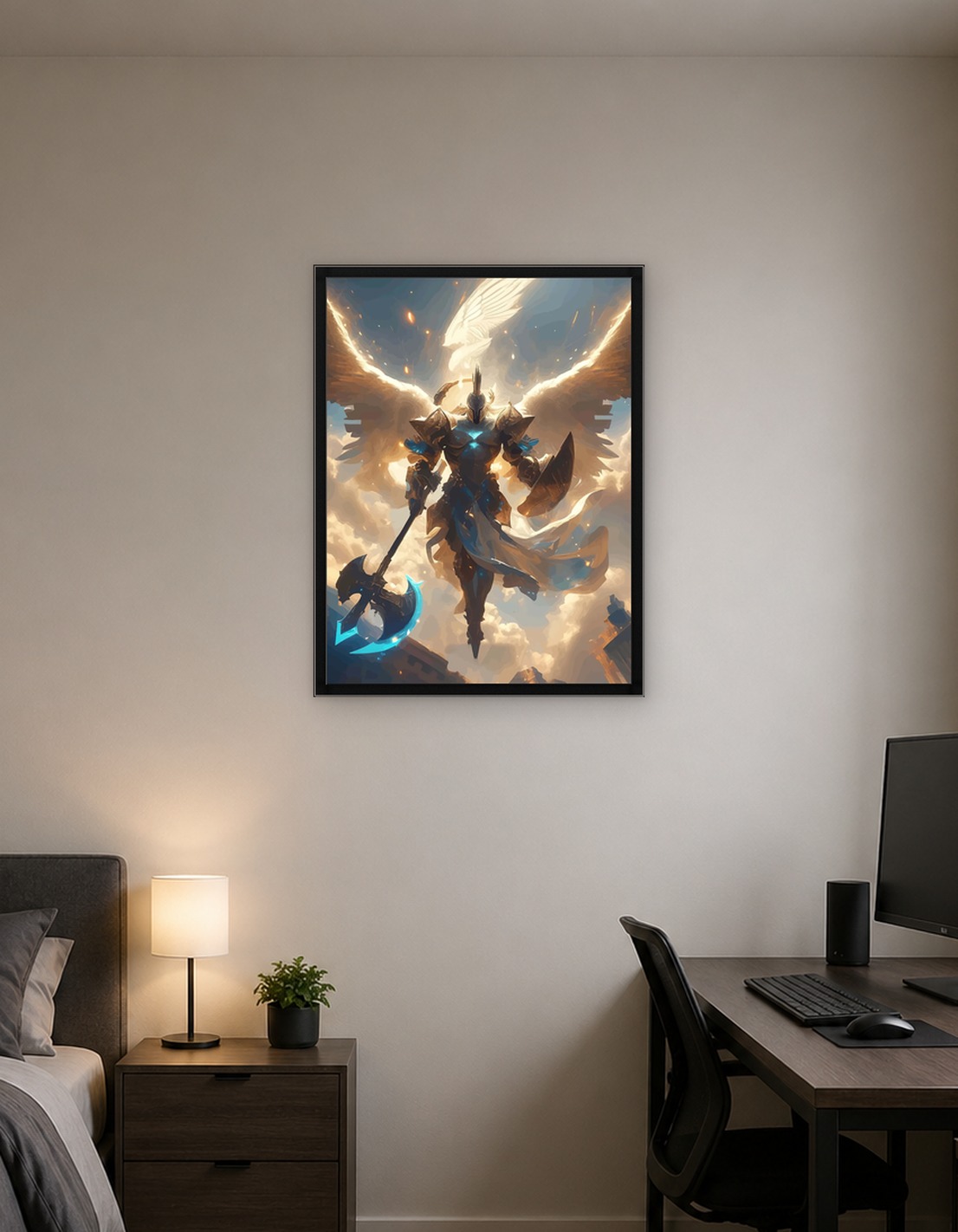 Angelic Warrior with Axe and Shield