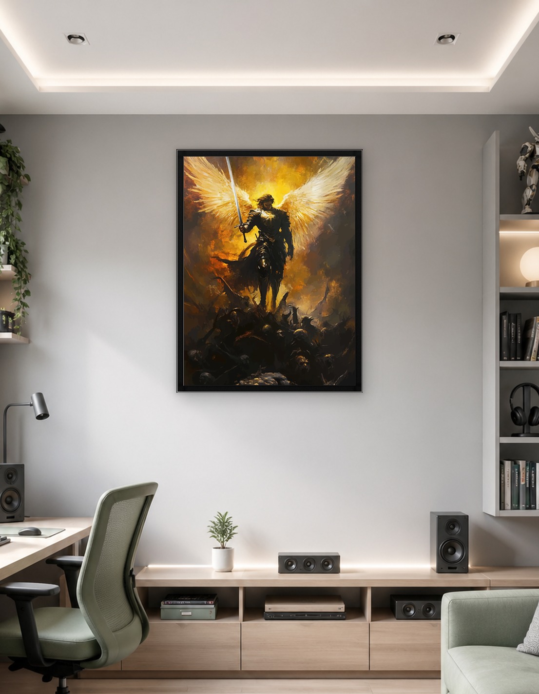 Angel Warrior Standing Over Fallen Foes