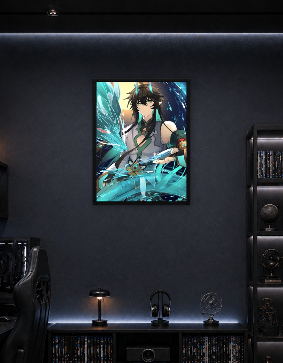 Anime Dragon Boy with Water Dragon