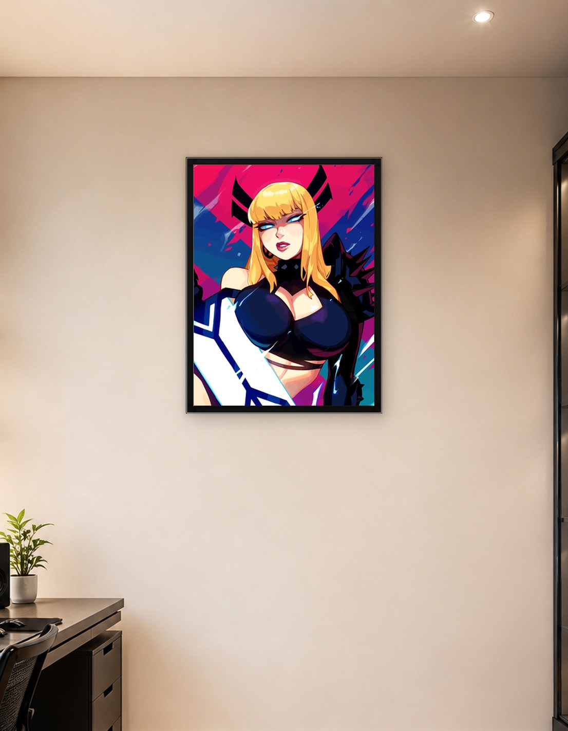 Anime Warrior with Glowing Sword