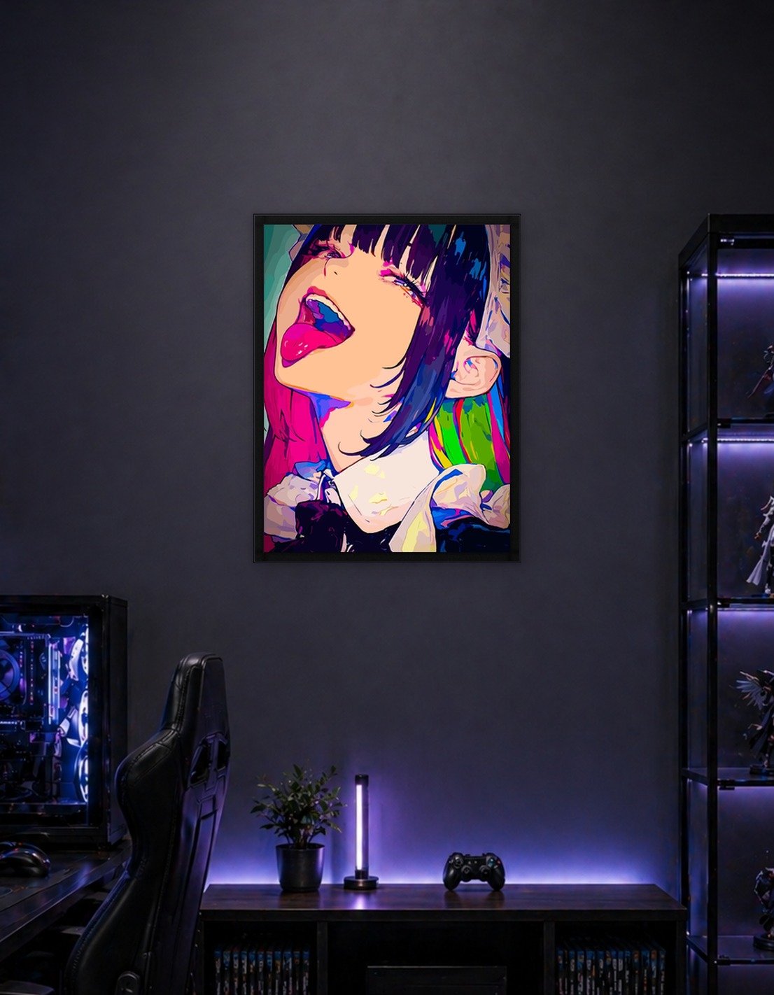 Anime Maid with Vibrant Hair