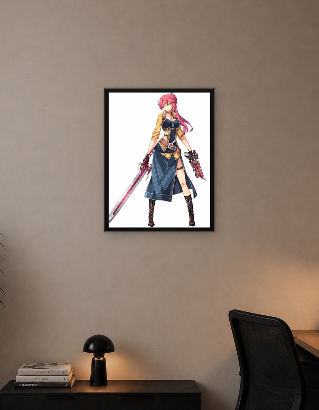 Anime Girl with Sword and Gun