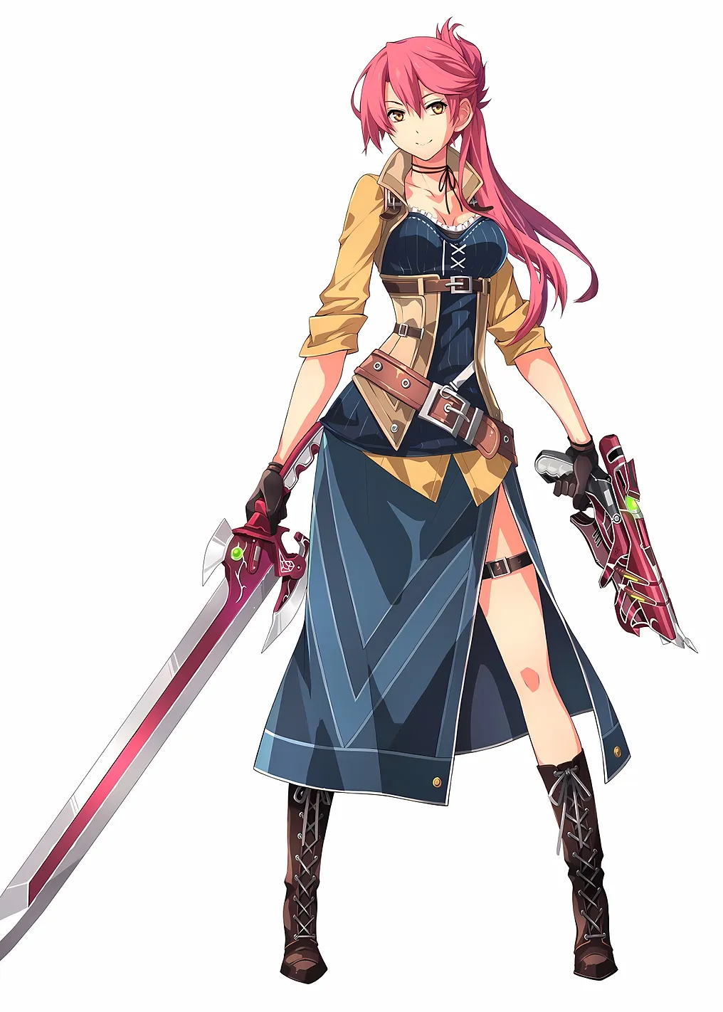 Anime Girl with Sword and Gun