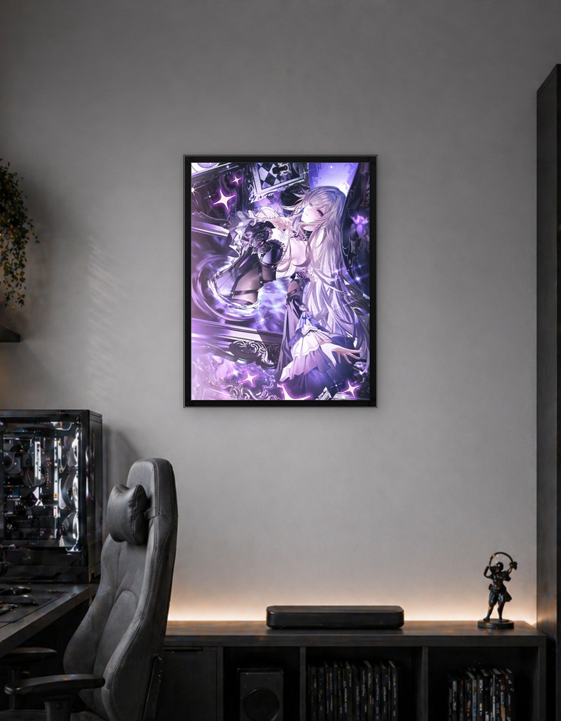 Anime Girl with Purple Magic