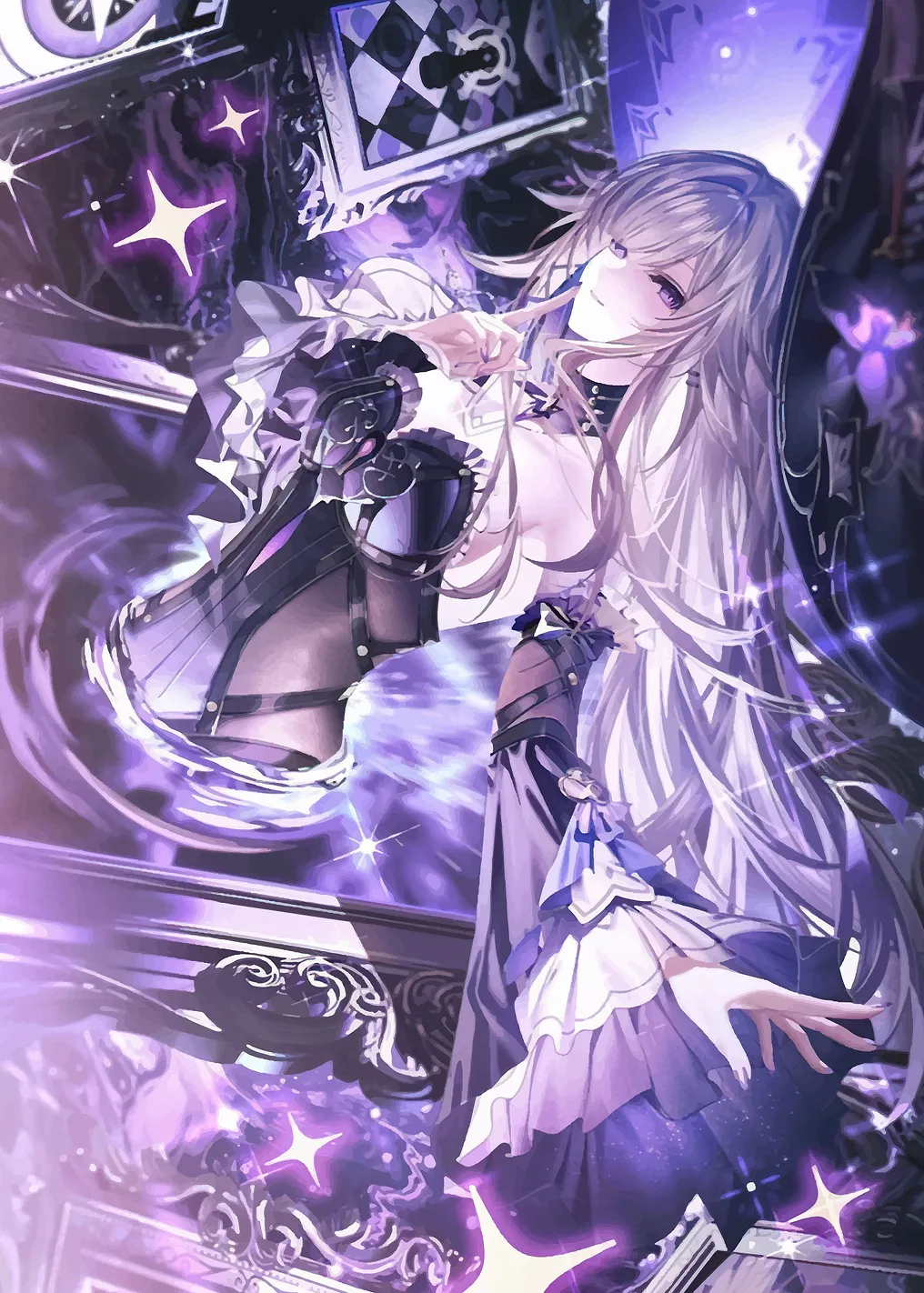 Anime Girl with Purple Magic