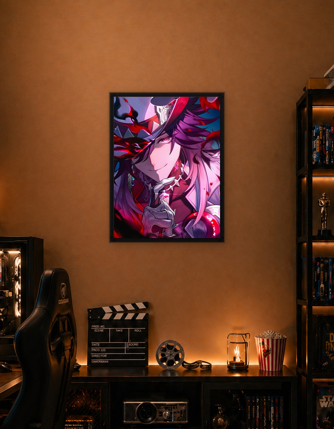 Anime character with dark magic