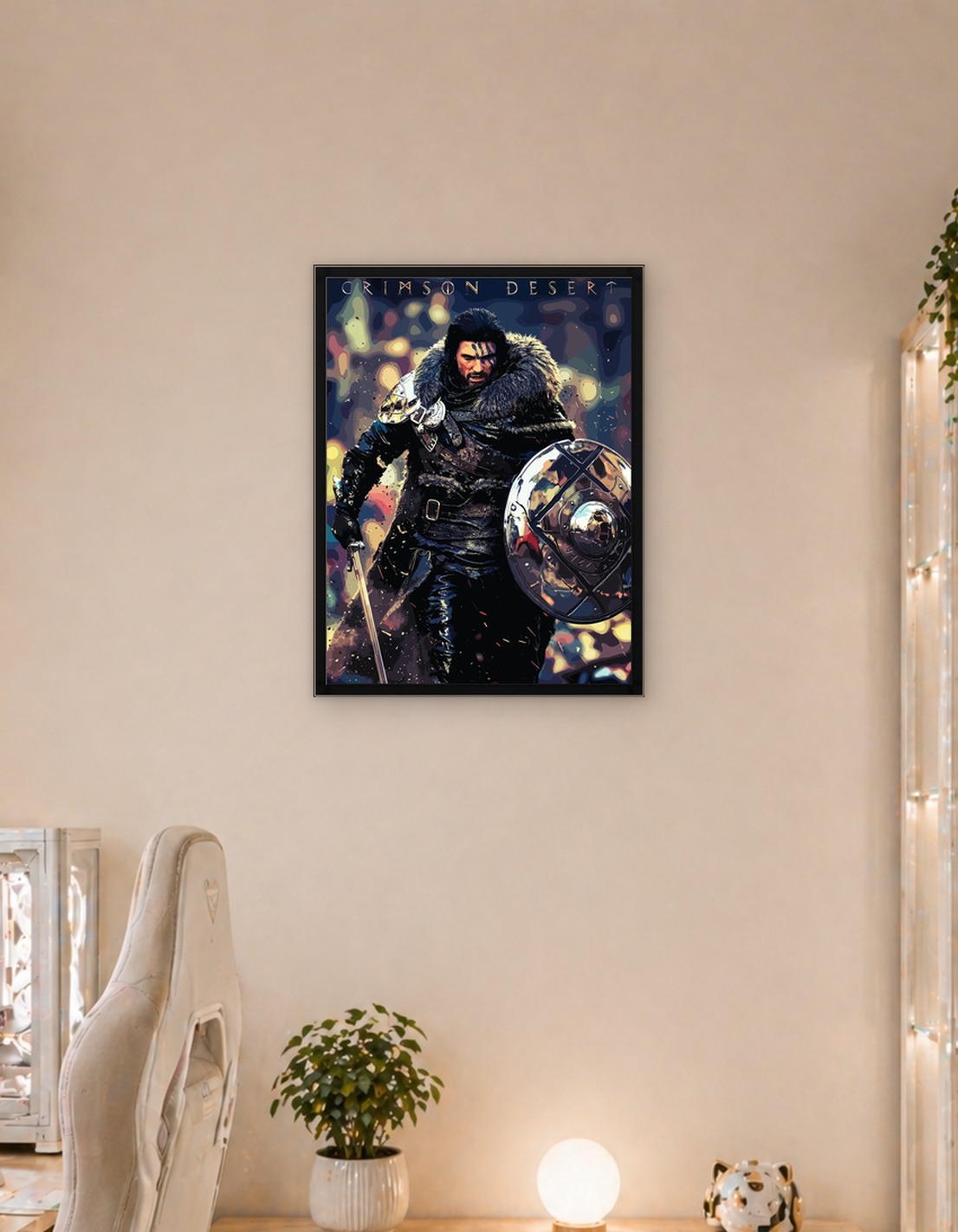 Crimson Desert Warrior with Sword and Shield - 9911775