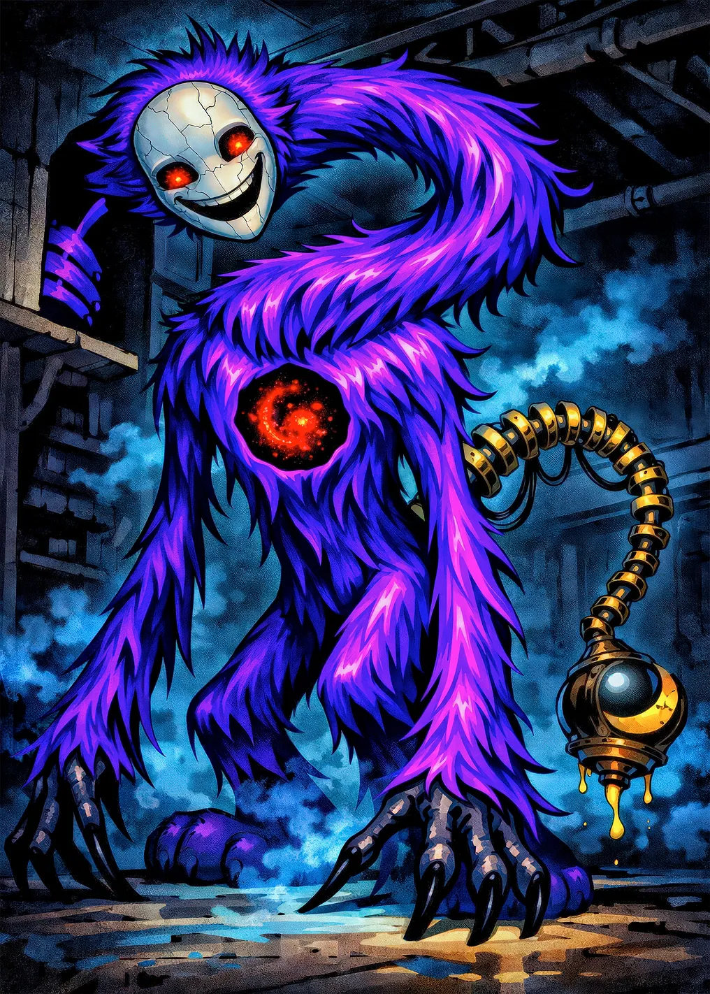 Creepy Purple Monster with Mask