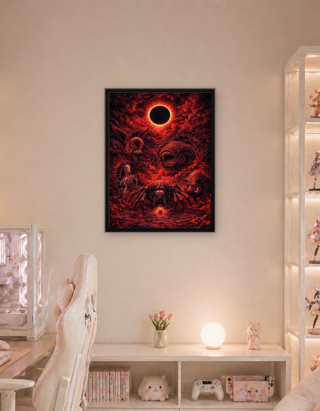 Dark Fantasy Eclipse with Demonic Creatures