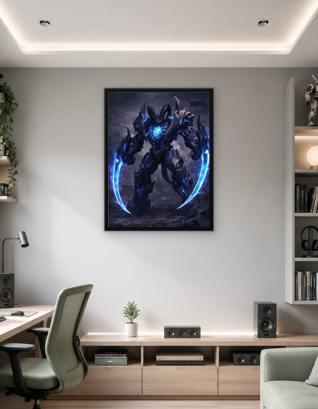 Cybernetic Demon Warrior with Energy Blades