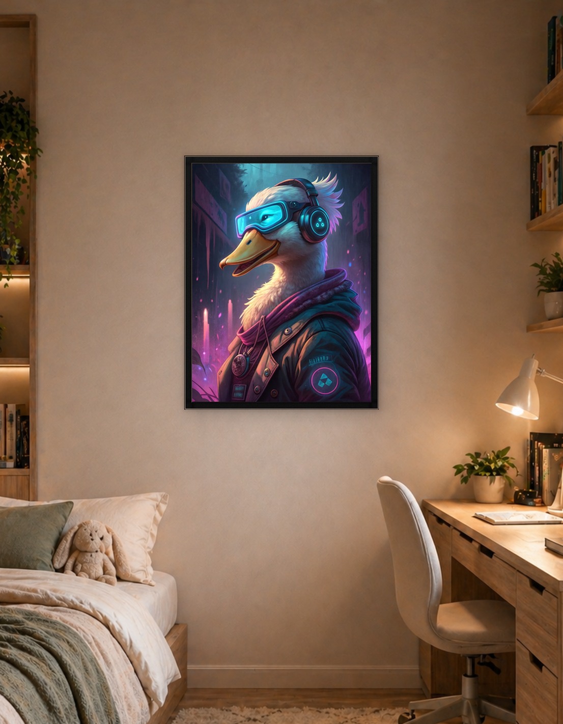 Cyberpunk Duck with VR Goggles