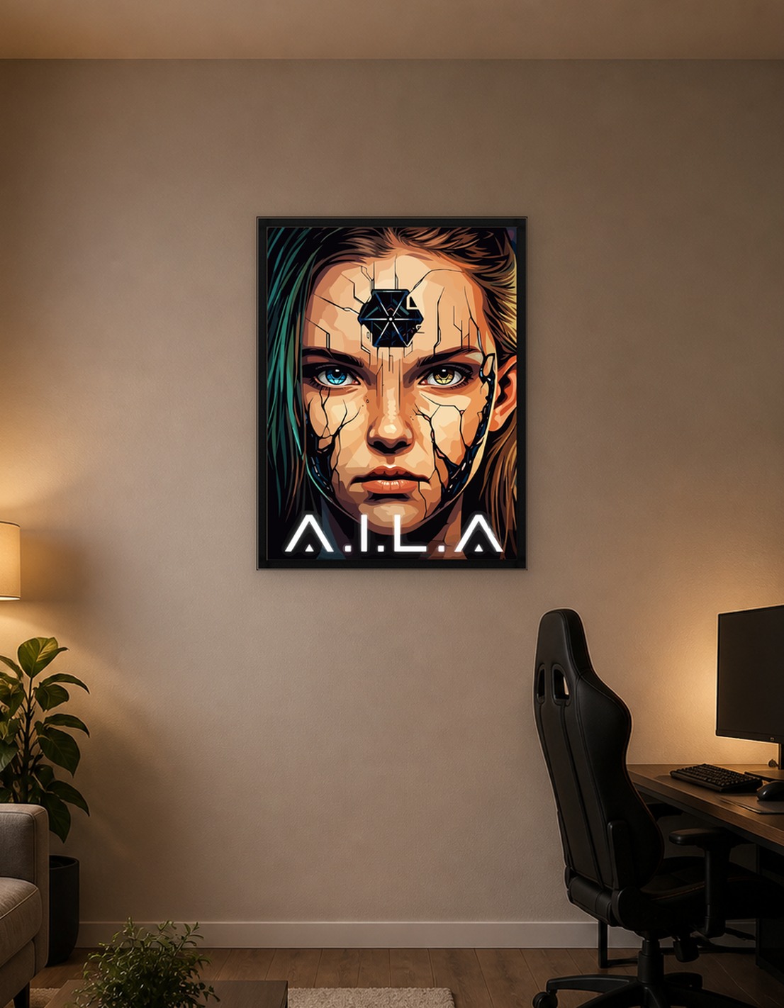Cyberpunk AI Girl Portrait