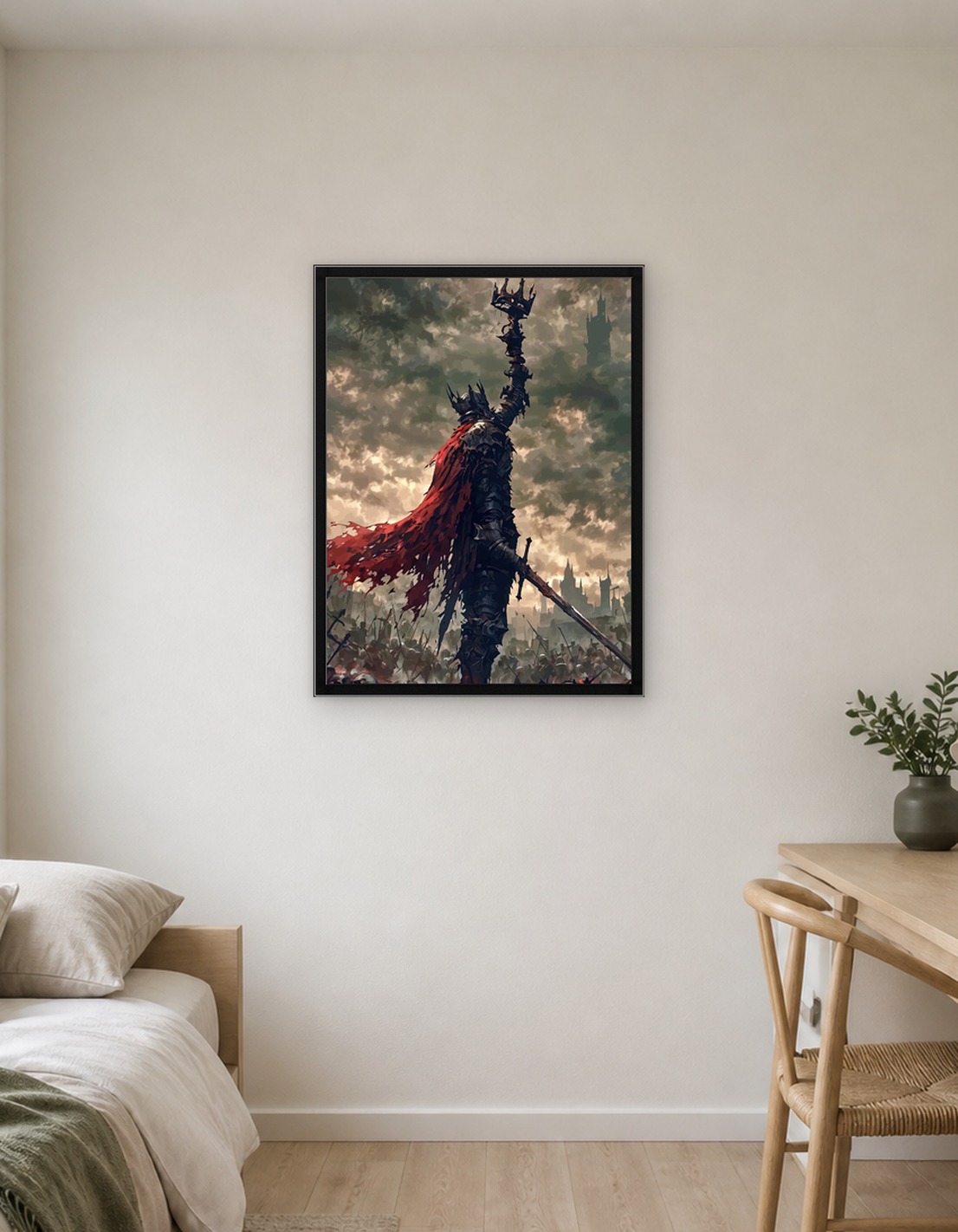 Dark Knight King with Crown and Sword