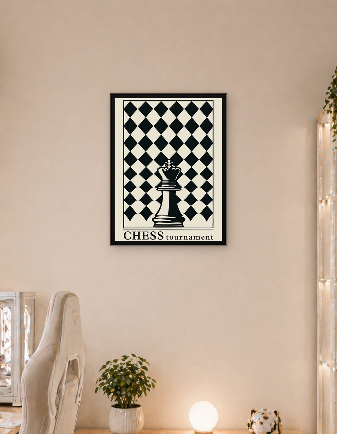 Chess Tournament King and Board