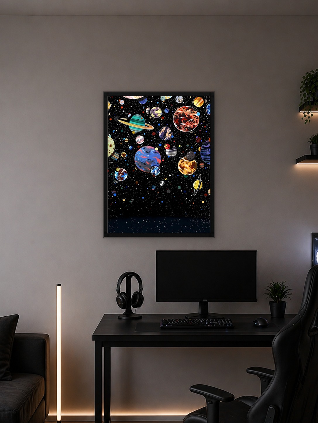 Colorful Planets in Outer Space