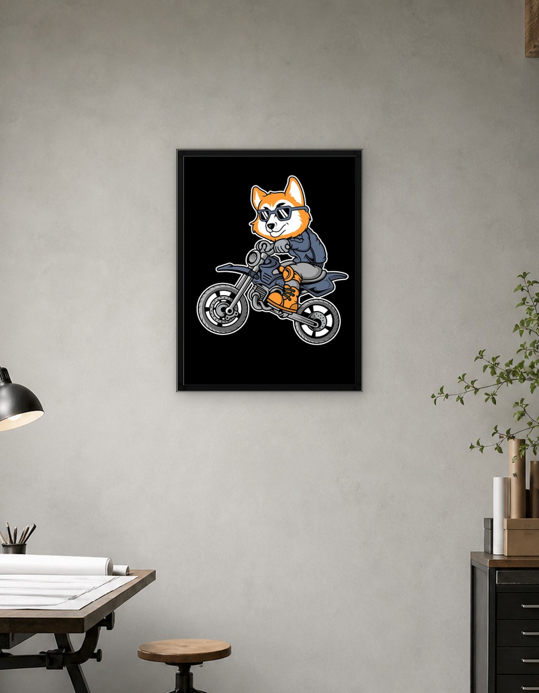 fox motocrosser hand drawn