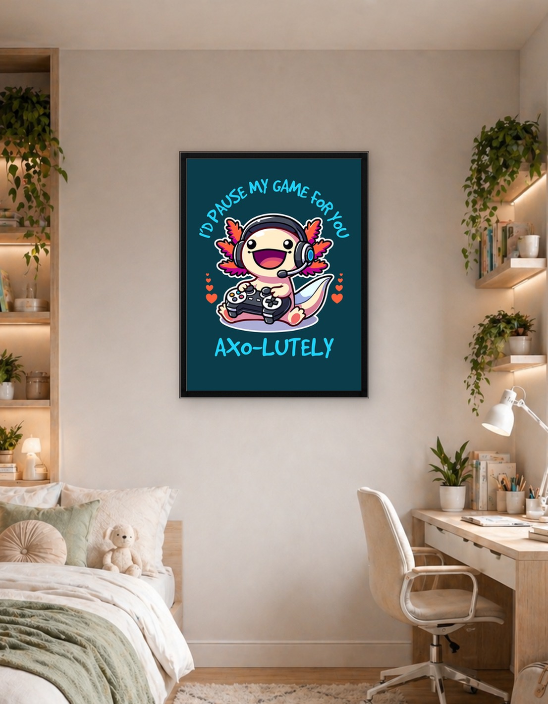 Cute Axolotl Gamer