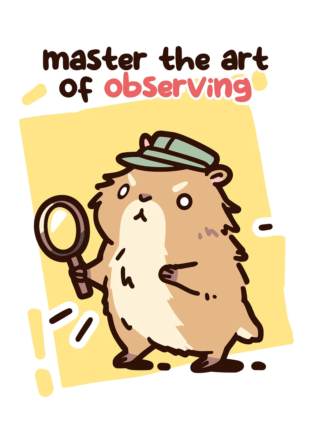 Cute Hamster Detective with Magnifying Glass