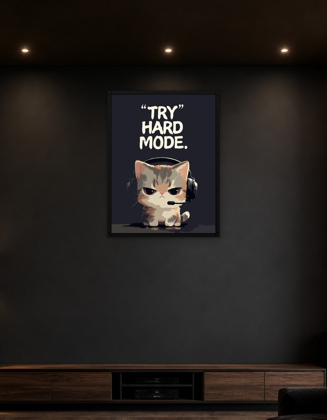 Cute Cat Gamer 'Try Hard Mode'