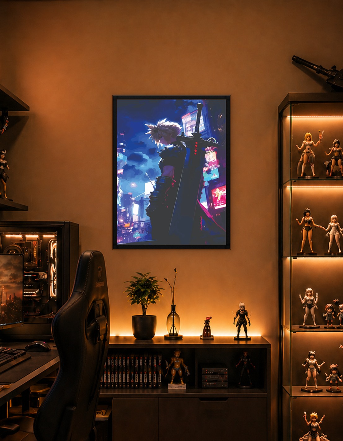 Cloud Strife in a Neon City