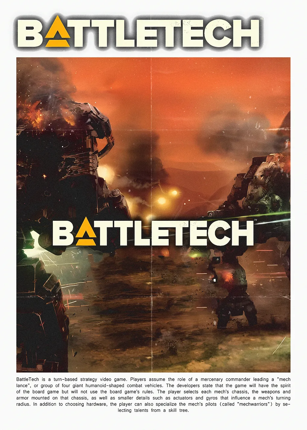 BattleTech Video Game Cover Art