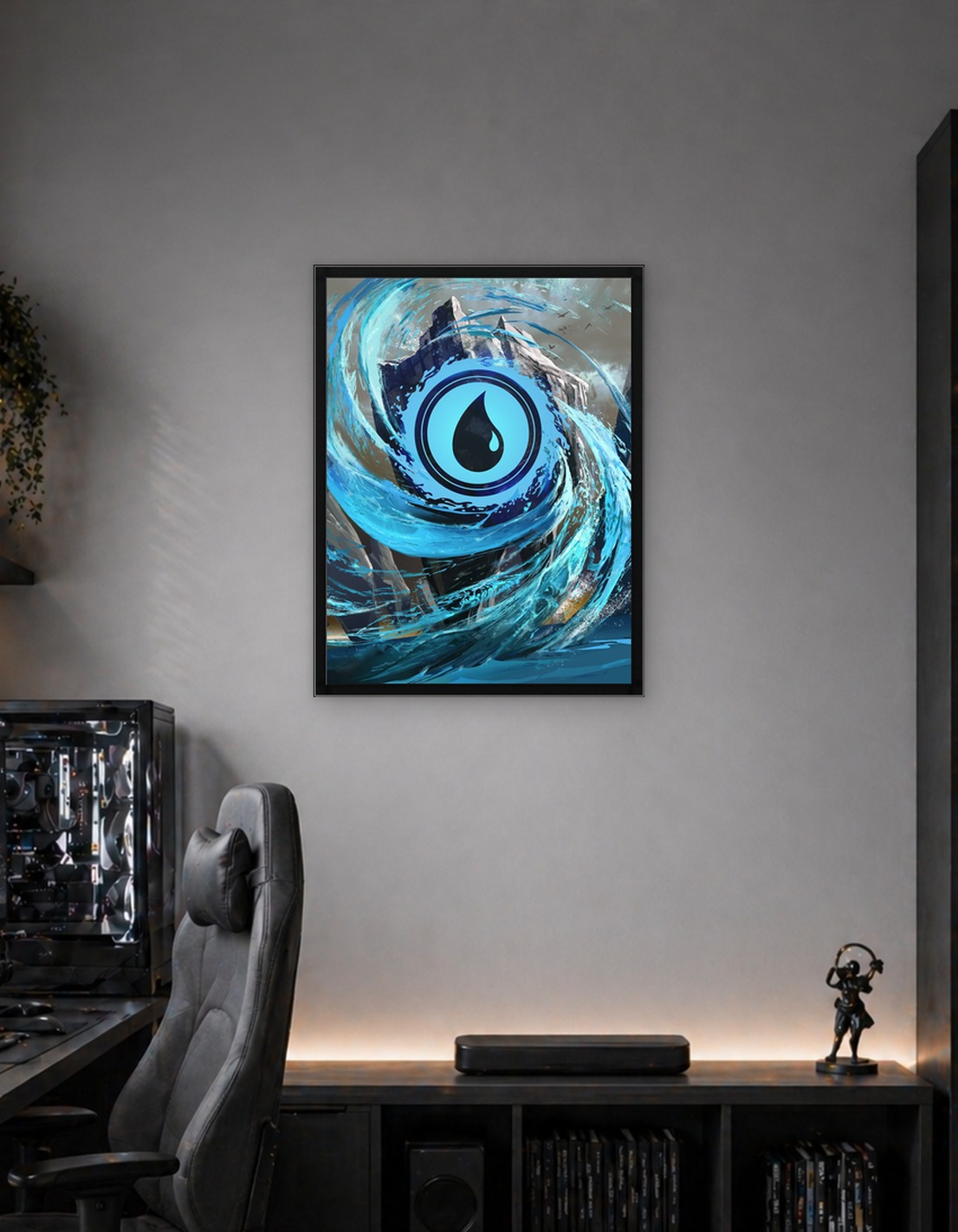 Blue Mana Symbol Landscape
