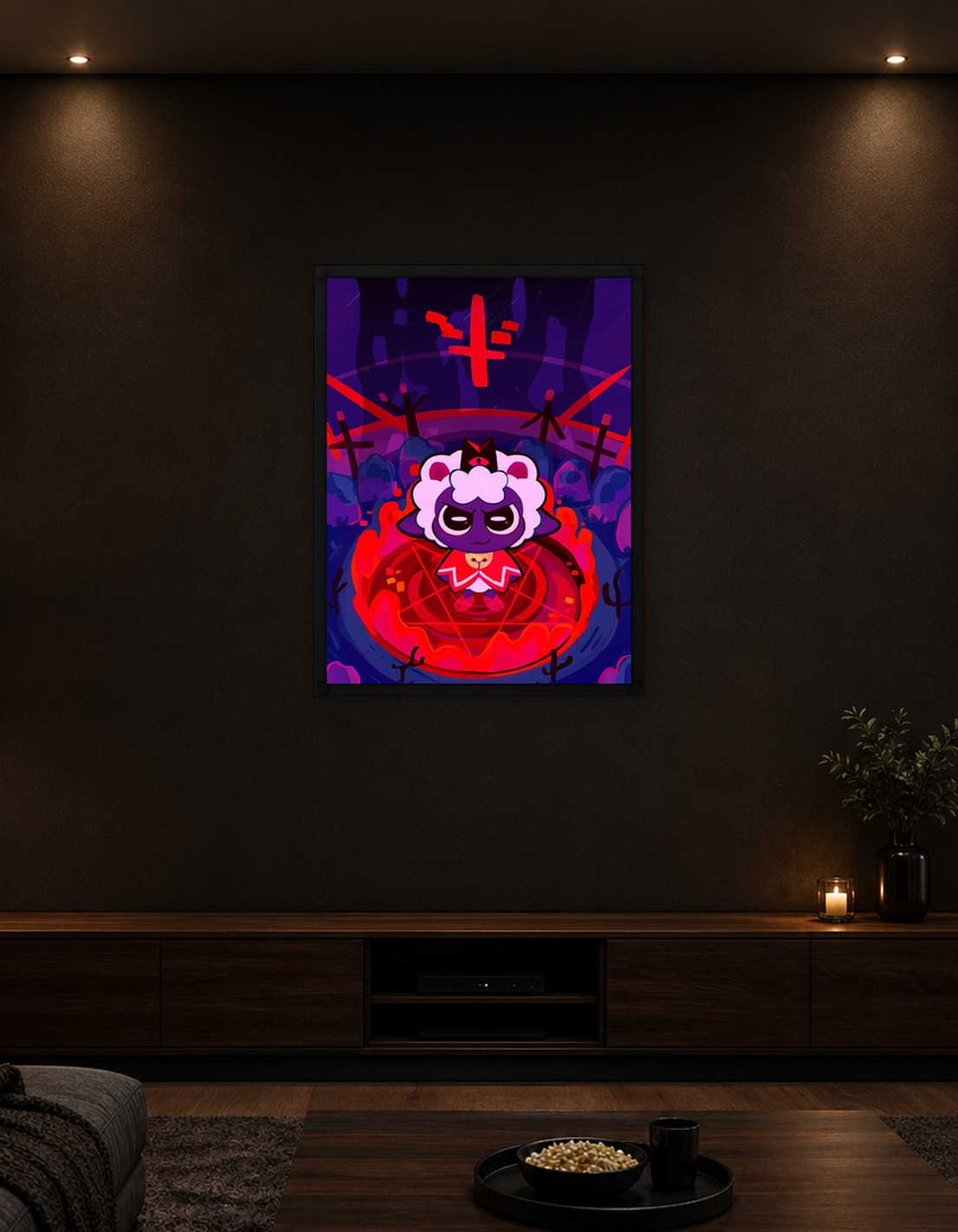 Cult of the Lamb character in ritual circle