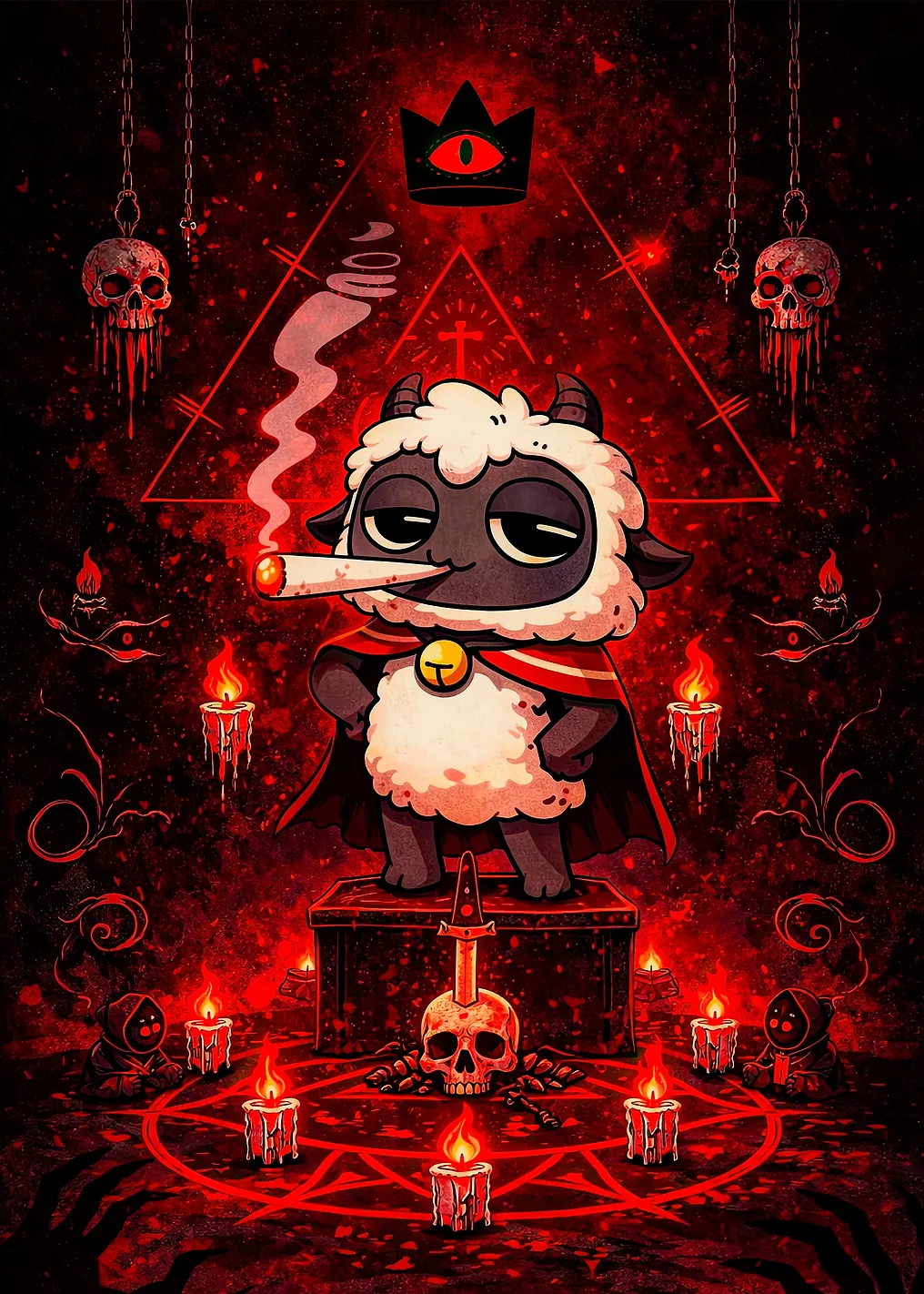 Cult of the Lamb character smoking