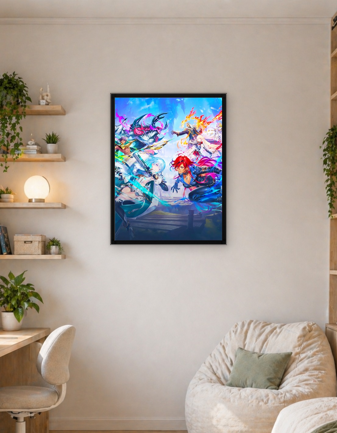 Anime characters in a fantasy battle