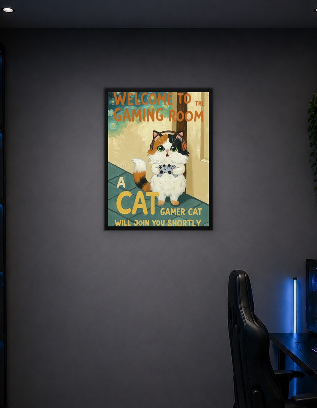 Cute Cat Gamer Poster - 9709257