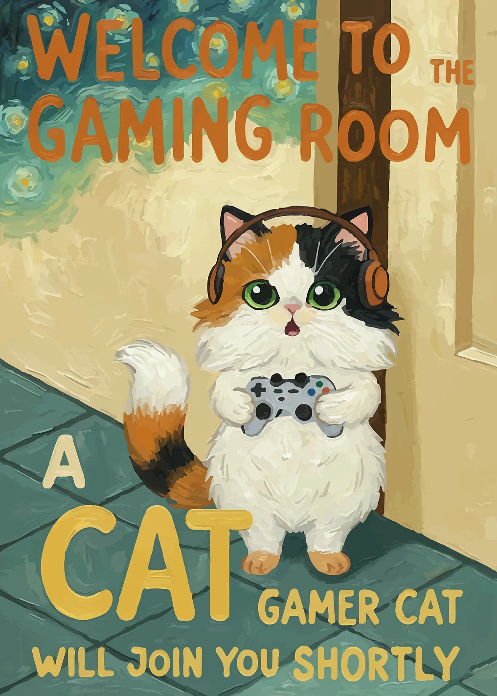 Cute Cat Gamer Poster - 9709257