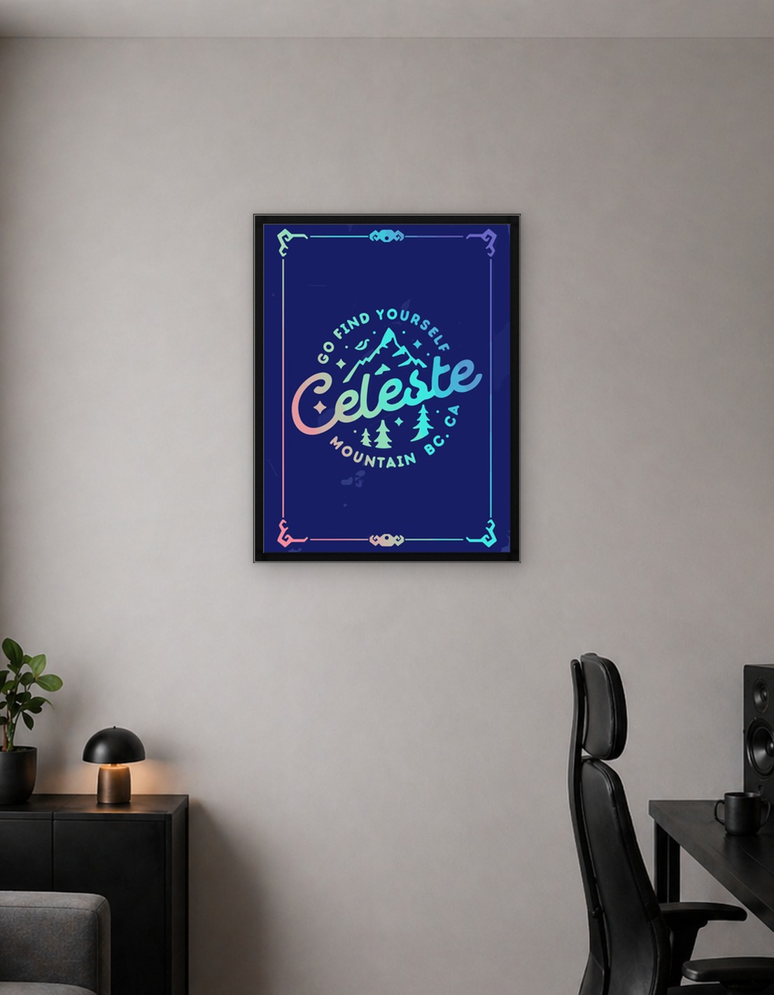 Celeste Mountain BC Travel Poster