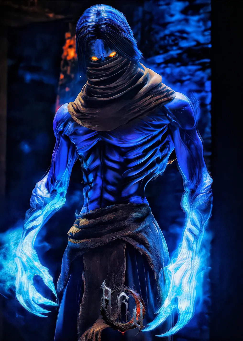 Blue Fiery Warrior