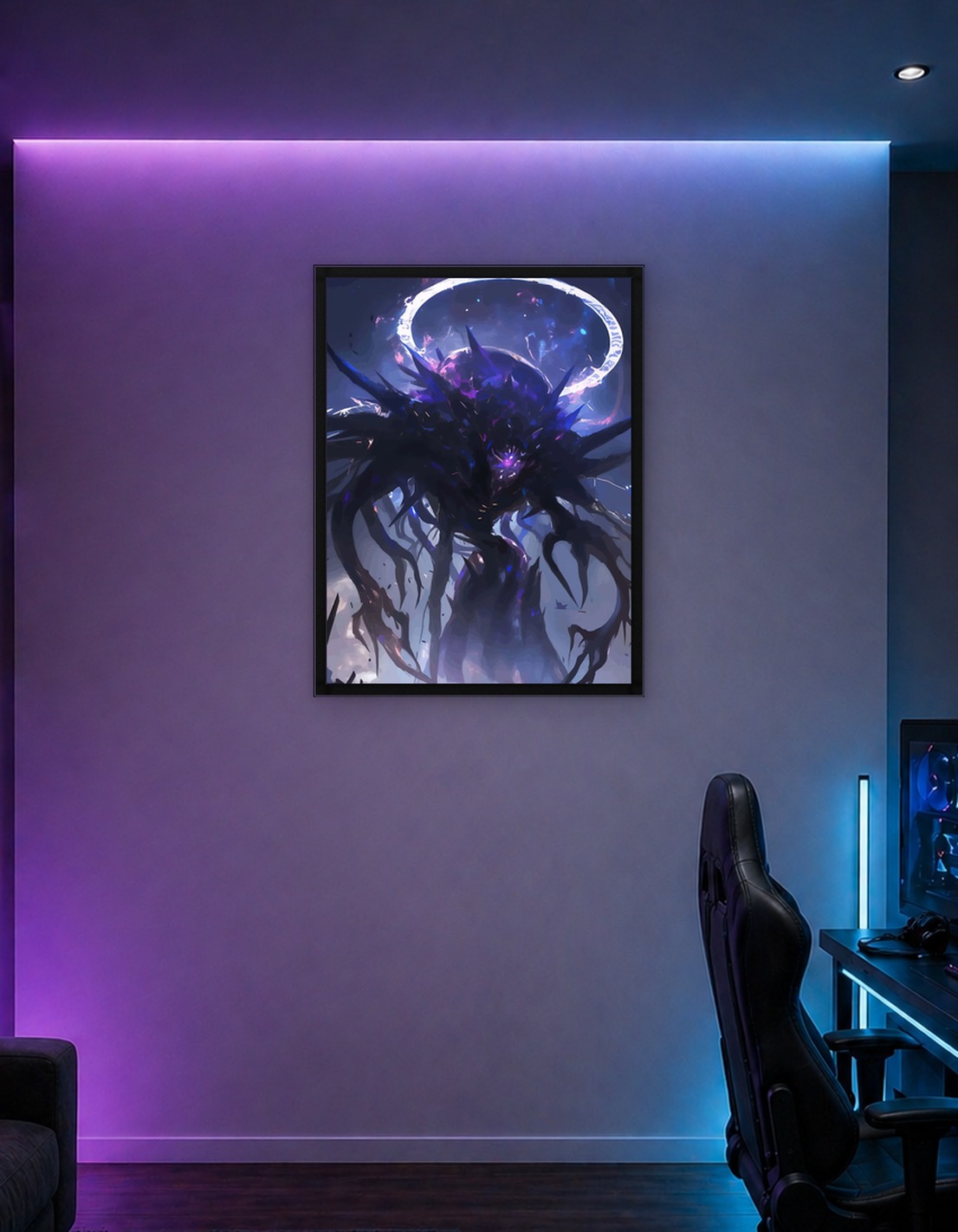 Dark Cosmic Entity with Halo