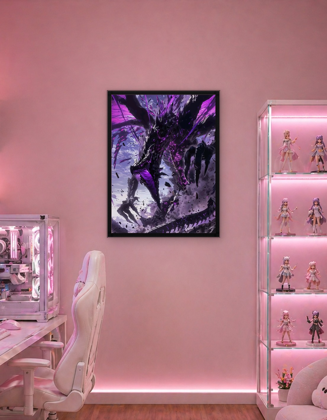 Dark Dragon with Purple Energy