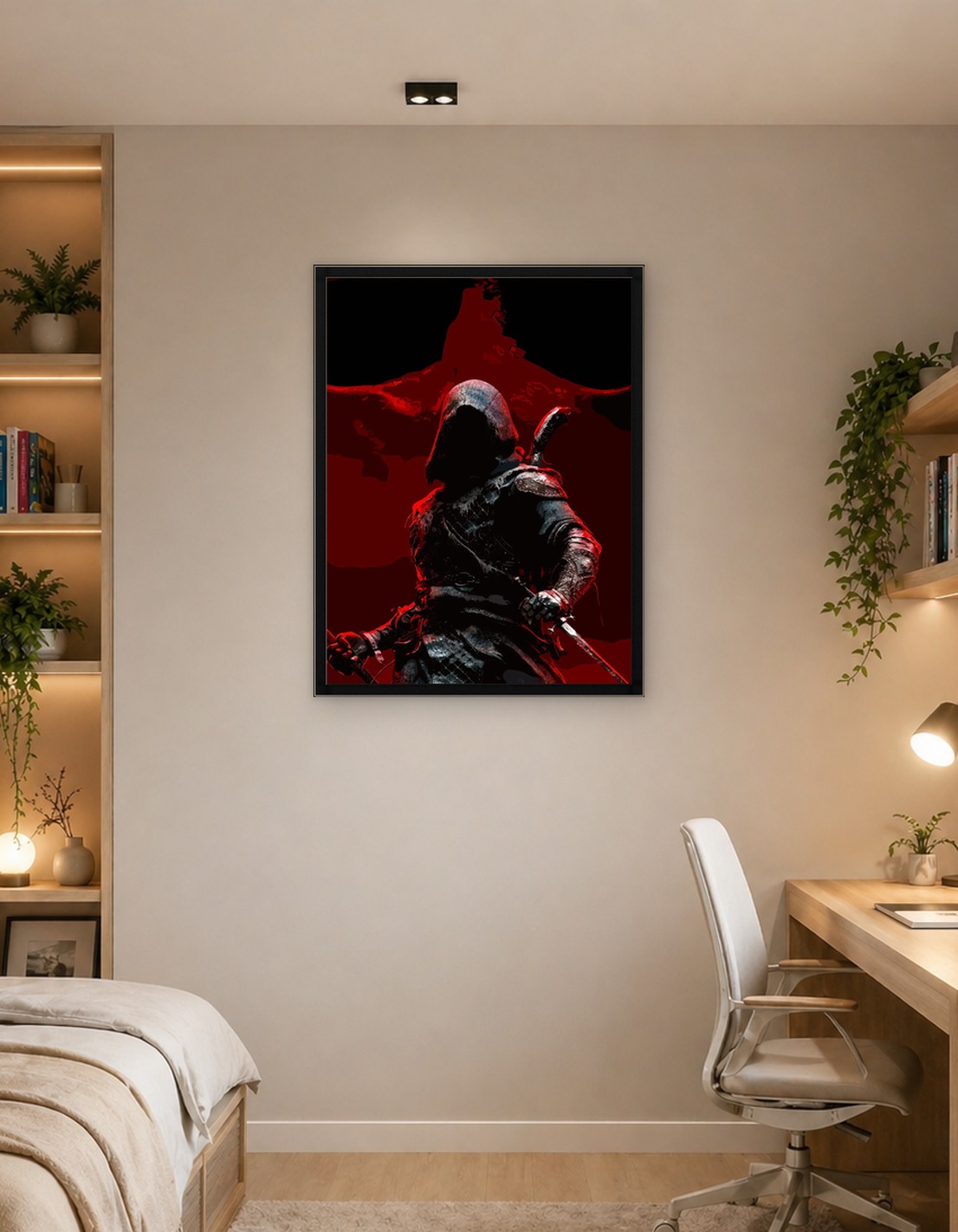 Dark Hooded Warrior with Swords