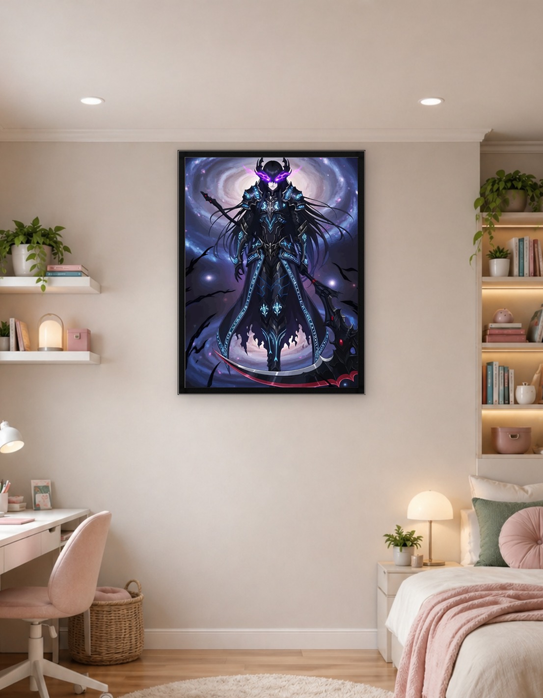 Dark Warrior with Scythe in Space