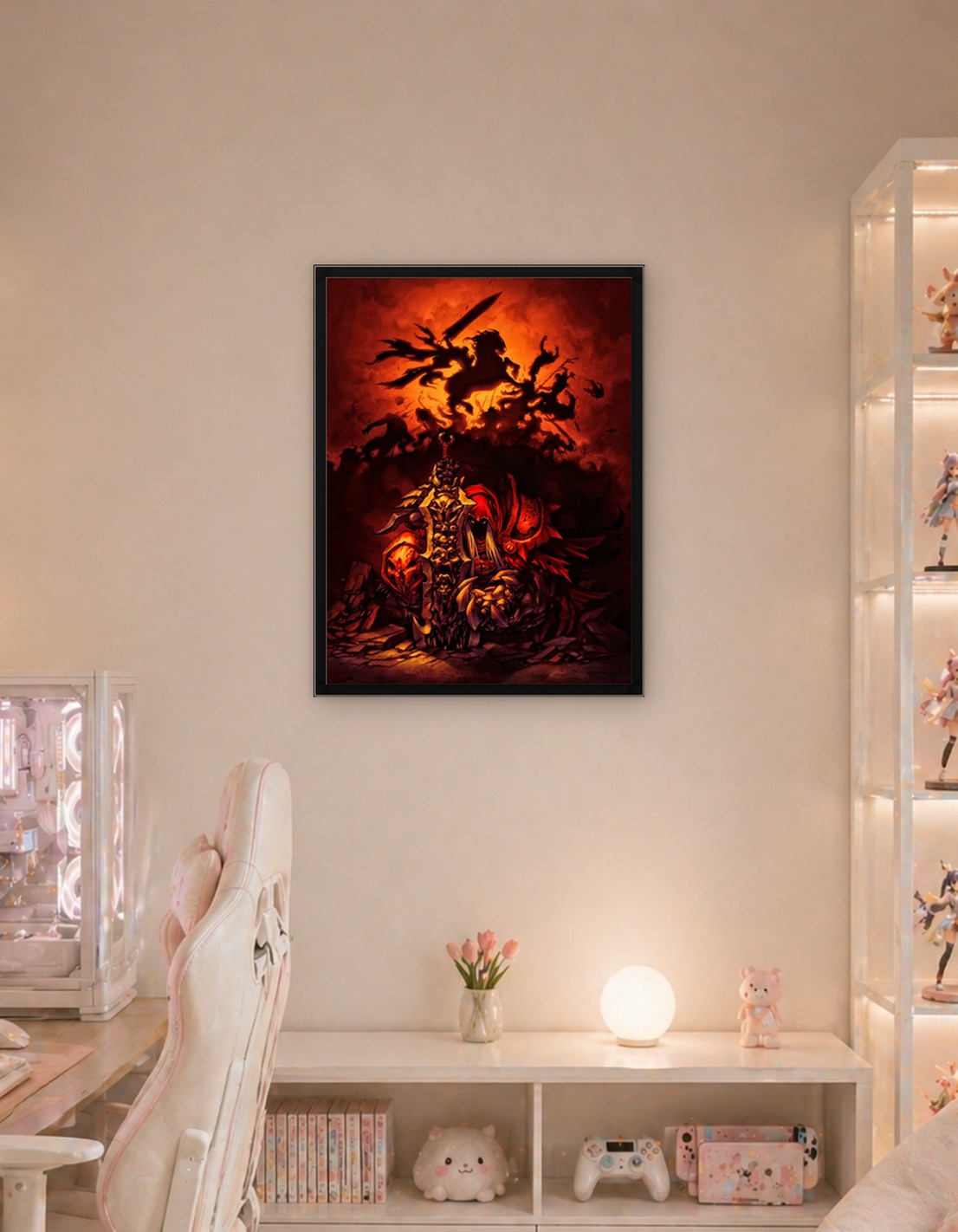 Dark Warrior with Fiery Horse