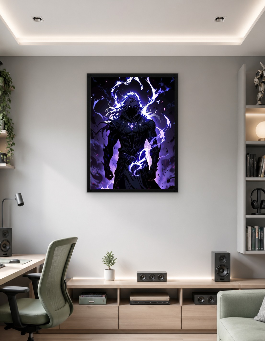 Dark Warrior with Purple Energy - 9983302