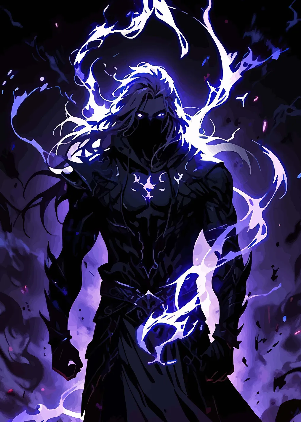 Dark Warrior with Purple Energy - 9983302