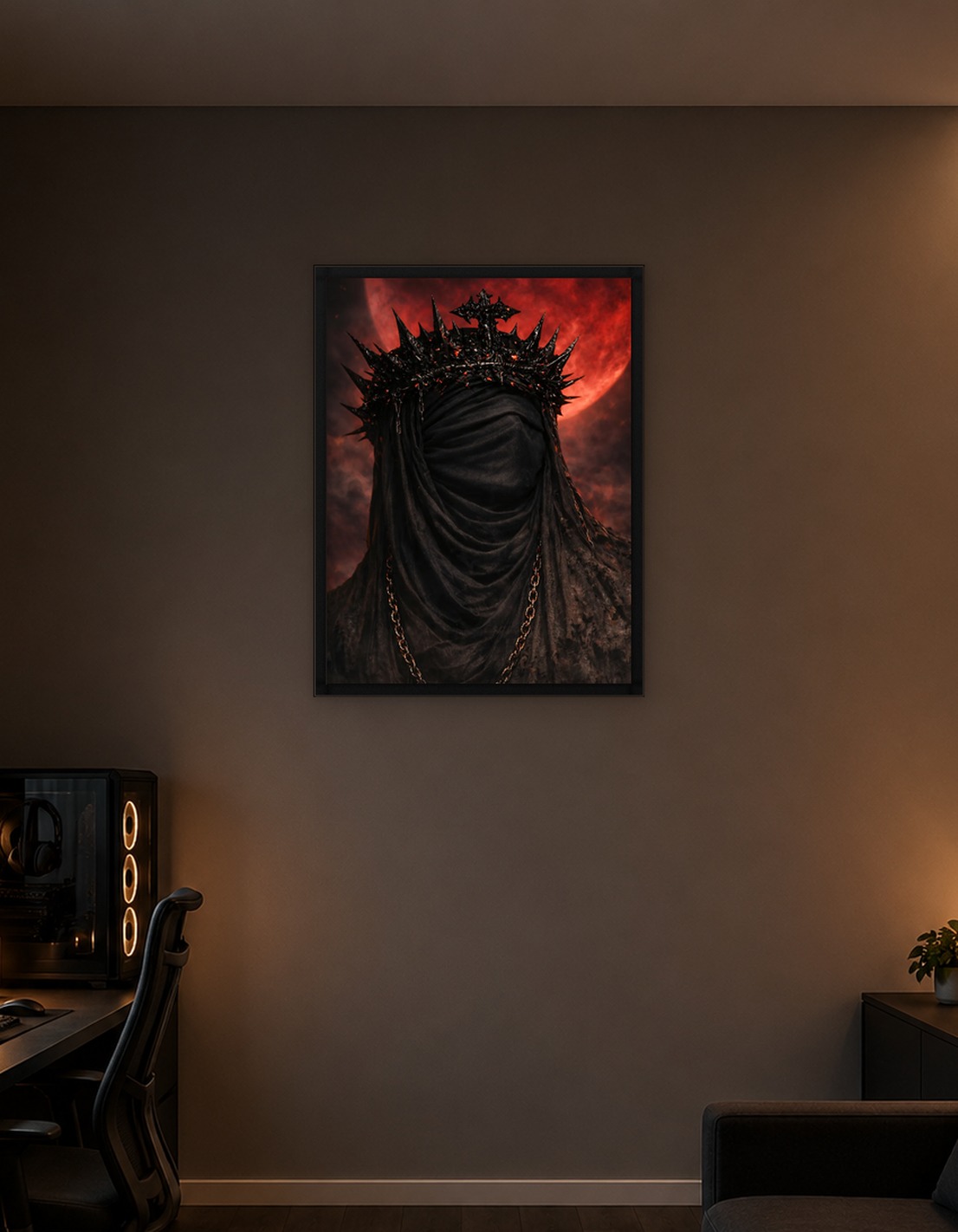 Dark King with Fiery Crown